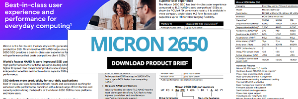 Download the Micron 2650 NVMe SSD Product Brief