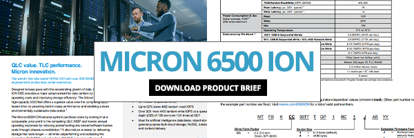 Download Micron 6500 ION NVMe SSD Product Brief